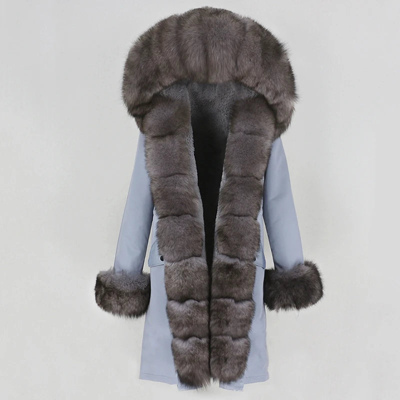 OFTBUY 2023 Winter X-Long Parka Waterproof Warm Casual Streetwear with Natural Fox Fur Collar Hood Real Fur Coat Outerwear 3 1