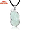 Mine Timber Kinds of Jade Myanmar Jadeite Pi Xiu Pendant S925 Silver Inlaid Jade Jewellery Jewelry Gift