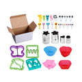 32 PCS Multi-Function Baking Tools Silicone Cupcake Food Pick Fruit Cutter Plastic Sandwich Cutter Set With Box
