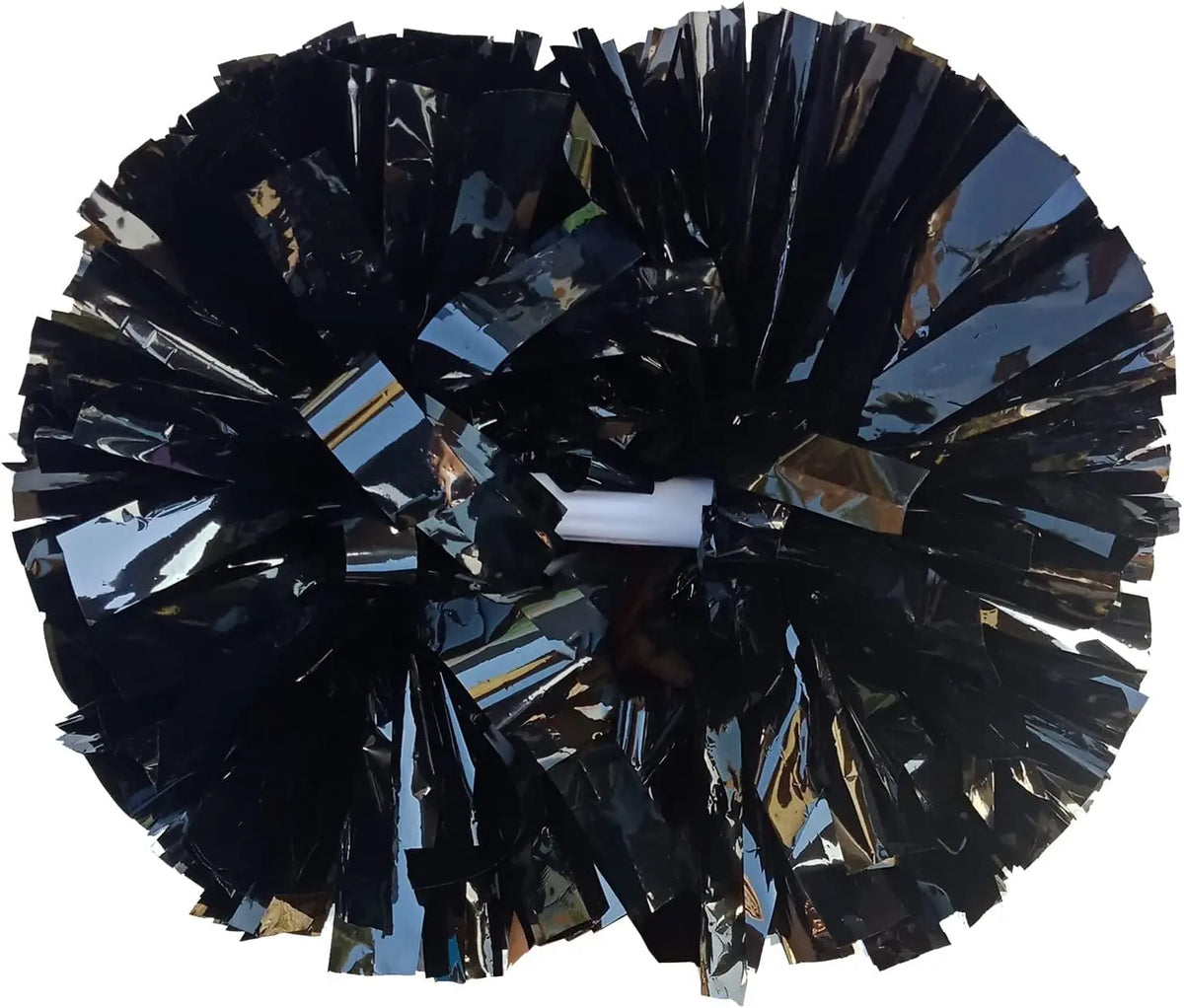 Metallic Black PET Cheerleading Pom Poms with Baton Handle for Team Spirit Sports Dance Cheering for Kids and Adults