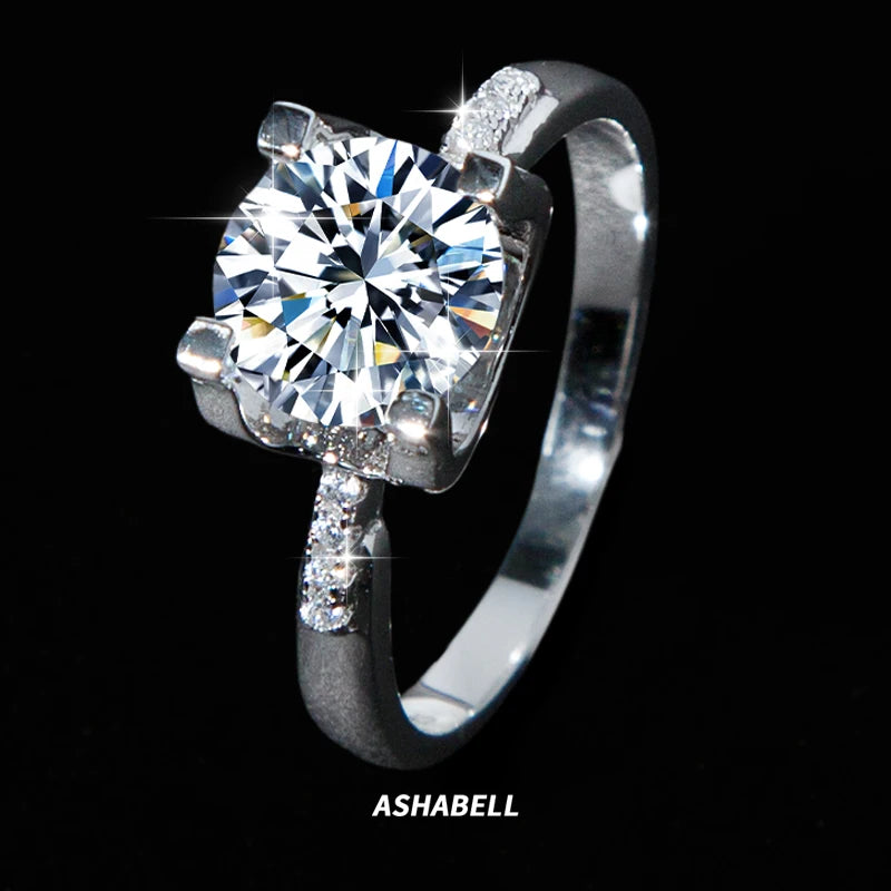Hot Sale S925 Sterling Silver Slim Waist Bull Head Style Moissanite 1 Carat D Color Moissanite Wedding Ring for Women