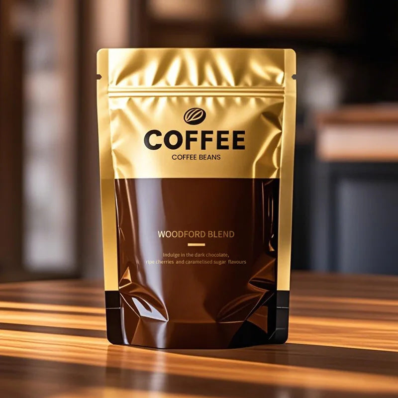 Custom Printed Coffee Bag Reusable Stand up Pouches with Zipper Top for Coffee Packaging Bag 12 oz Vertical Coffee Bags