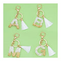 Wholesale New Resin Love Sequins English Keychain A-Z Fringe Pendant Alphabet Crystal Epoxy Keychain Handbag Pendant Gifts