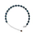 Gorgeous Rhodium Plated 925 Silver Natural London Blue Topaz Bracelet for Women Fine Bracelets