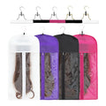 Custom Print LOGO Cheap Clear Extension Hair Packaging Storage Bags Wig Storage Bags for Wigs Hair Store with Hanger Zipper