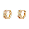 Milskye Dropshipping Hip Hop Jewelry Link Pave Gold 11mm Baby Huggie Earrings