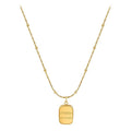 AA01402 Titanium Steel Letter Square Irregular Bead Necklace Fashion Temperament Clavicle Chain