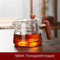 High Borosilicate Glass Tea Set Filter Single Pot Enclosed Stove Boiling Pot Wooden Handle High Temperature Resistant