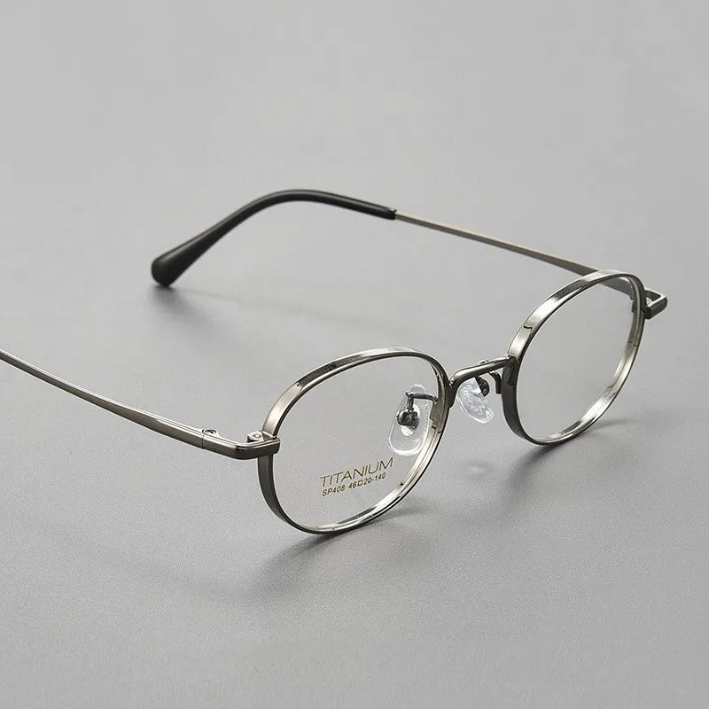 2026 Retro Oval Small Frame Pure Titanium Glasses Anti Blue Light Optical Eyewear for Women