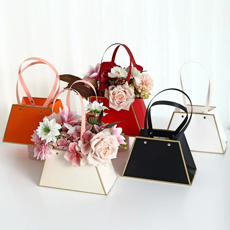 Recyclable Fashion Custom Design Bouquet Carry Flower Bag for Valentines Day