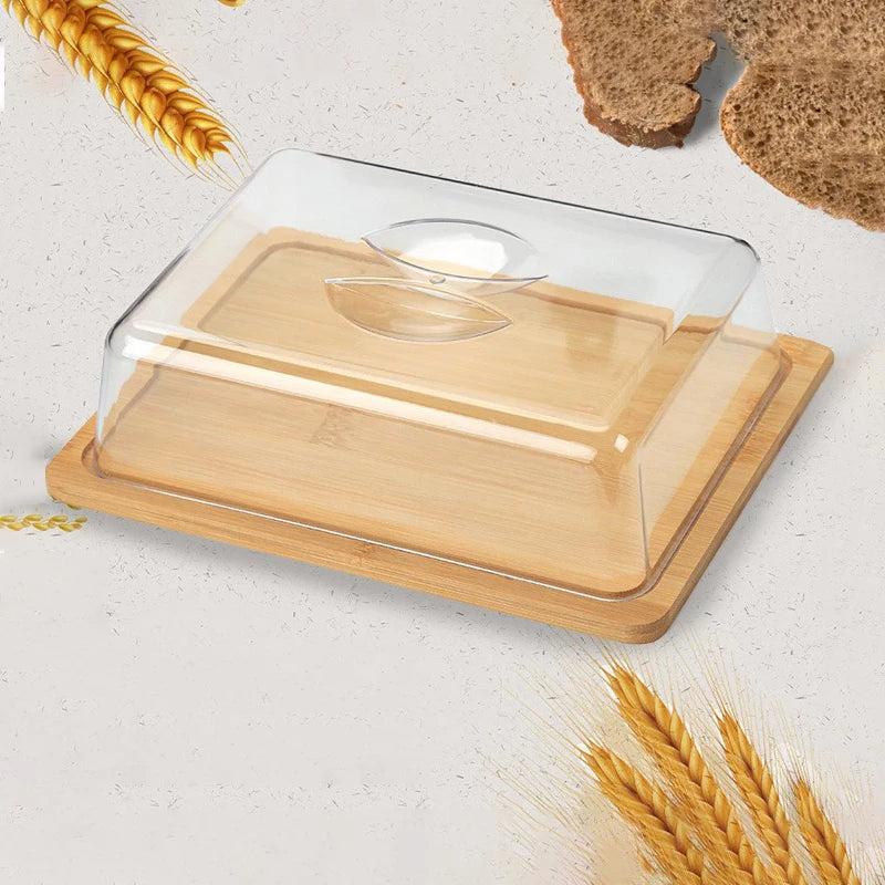 Cake Pan Dust Proof Bamboo Food Preservation Cover Display Bamboo Tray Kitchenware Set Storage Box PS Cover