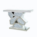 Living Room Mirrored Furniture Crushed Diamond Mirrored Silver Console Table Entrance Table