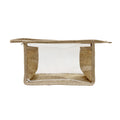 Custom Fashion clear Window Recycled EVA Packing Bag Cosmetics Zipper Bag Natural Jute Makeup Pouch