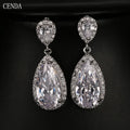 Cenda Luxury Bride Wedding 3A CZ Cartoon Trendy Long Drop Earrings for Women Anniversary Party MegaBDM
