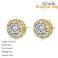 Adodo Factory Ear Jewelry S925 Silver Elegant Round Moissanite Stone Stud Earrings for Women Live-streaming Supply Source MegaBDM