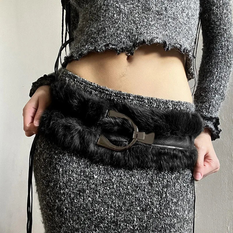 Vintage Brown PU Leather Belts Y2K Hook Alloy Waist Buckle HipHop Jeans Decoration Punk Gothic Women's Waist Cinching Wide Belt