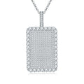 Popular 925 Sterling Silver Pendant Pass Tester Moissanite Fully Iced Out Cluster Dog Tag Pendant