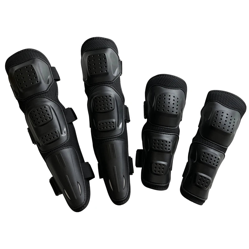 Safety Flexible EVA & PP Motorcycle Knee and Elbow Protectors with Adjustable Professional Protection Black Thin
