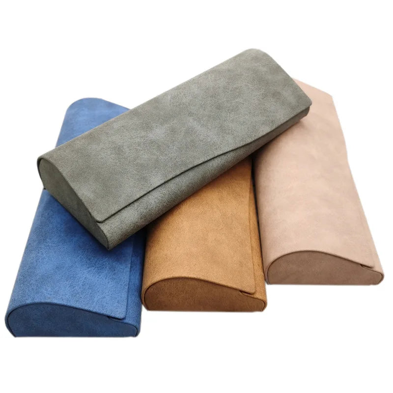 New Fashion Custom logo Eyeglass case Handmade PU Leather Glasses Case