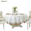 Cheap Fancy Embroidered Breathable Waterproof Custom Logo Low MOQ Polyester Table Cloth for Kitchen Dining Tabletop Decoration