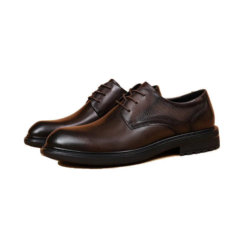 High-End Luxury Retro Derby Dress Shoes for Men Comfortable and Lightweight for Weddings