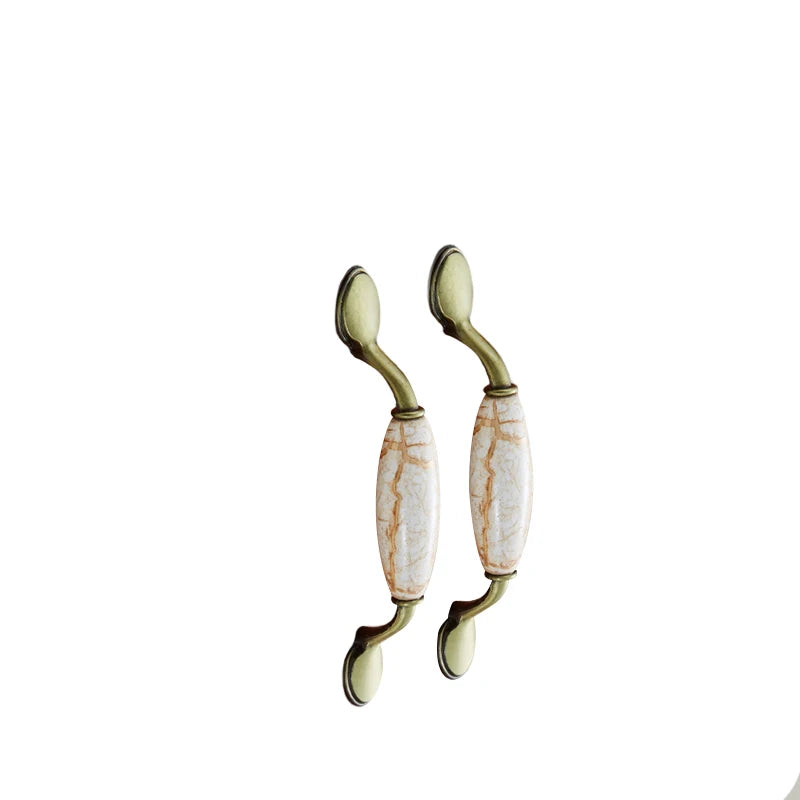 76mm Europe Vintage Style Zinc and Ceramic Material Bronze Copper Handle Kitchen Cupobard Cabinet Furniture Hardware Pulls