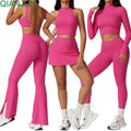 2024 New Plus Size Sportswear Four Piece Fitness Yoga Sets Quick Drying Yoga Sets for Women Gym Fitness Sets