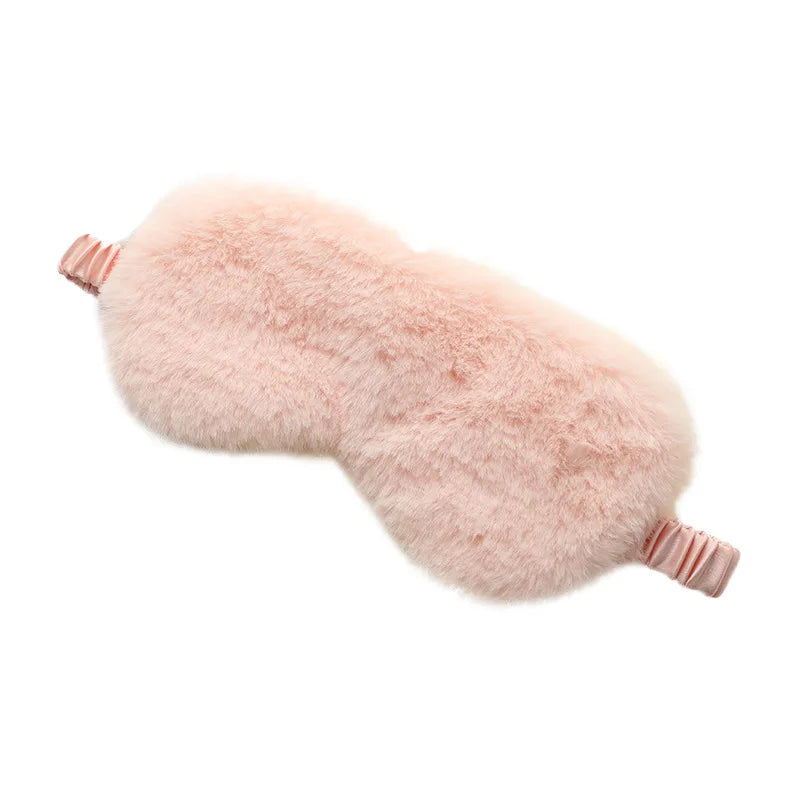 Cute Fur Breathable Sleeping Blackout Blindfold Soft Masks Health Eye Cover Plush Fluffy Lovely Sleep Eye Mask