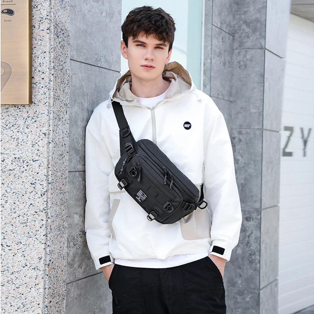 OZUKO 9655 New Style Wholesale Fashion Waist Bag Lightweight Dailyused Fanny Pack Bum Waist Bag for Men Sport Cycling Chest Bag