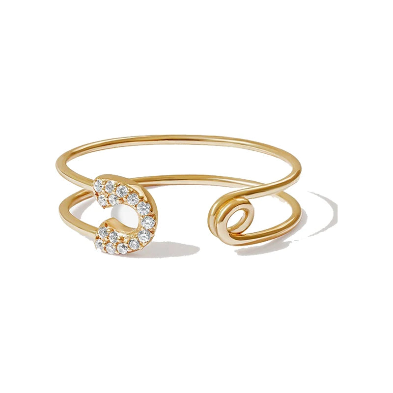 Laodun New Arrivals Ins Fashion Jewelry Ring Creative Simple Elegant Sterling Silver CZ Diamond S925 Clip Rings Vermeil