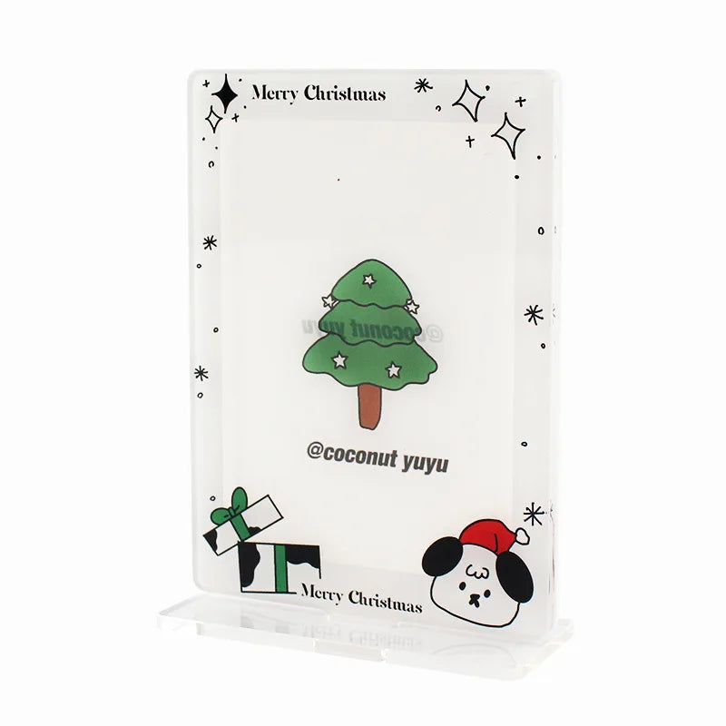 Cartoon Figure Christmas Desk Calendar Stand Writable Book Display Acrylic Standee Made of Durable Plastic