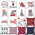 Merry Christmas Pillowcases Santa Claus Cute Printed Pillow Case Sofa Cushion Cover Cases Christmas Decoration for Home 45x45cm