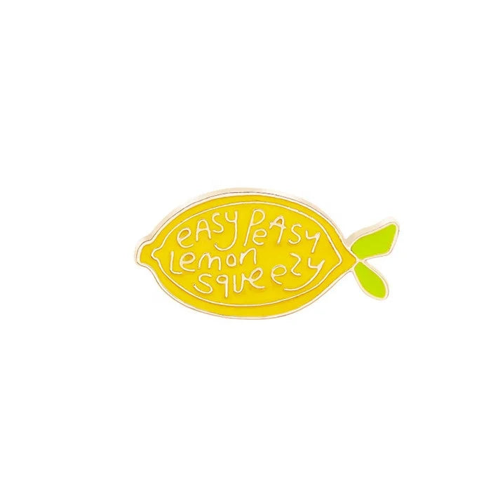 Creative Lemon Fruit Women's Brooch Metal Badge Custom