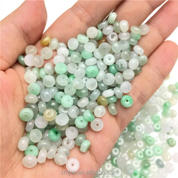 DIY Jewelry Accessories Wholesale Jade Parts Jade Grade a Color Burma Jade Abacus Bead Material Wholesale