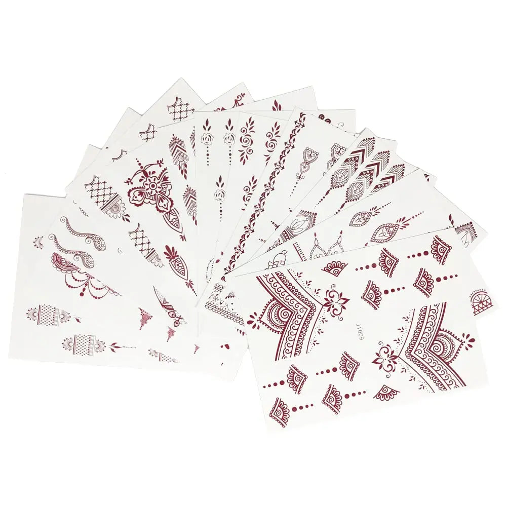 Brown Henna Tattoo Kit Waterproof Henna Tattoo Stickers for Women Wedding Party Henna Stickers