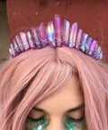 HZ Rainbow Purple Natural Crystal Electroplating Colorful Crystal Hairband Care Skin