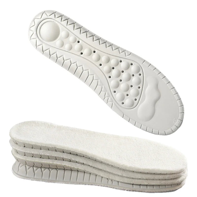 Winter Warm Keeping Plush Latex Insole for Snow Boots Odor Prevention Super Soft and High Elasticity Thermal Fluffy Foot Beds