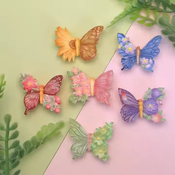 Kawaii Flower Butterfly Resin Flatback Cabocohon for Slime Supplies Charms Cute Junk Phone Case Charms