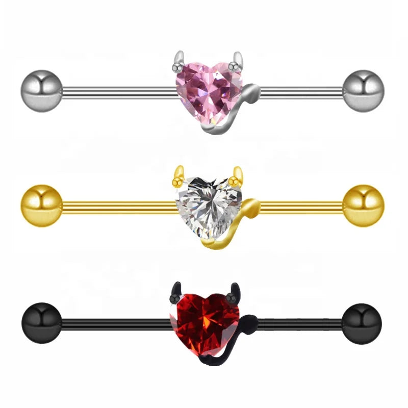 Gaby Body Piercing Jewelry Hot Sale Angel Wigs & Evil Industrial Barbell Claw Setting for Tragus Helix Ear Piercing for Weddings