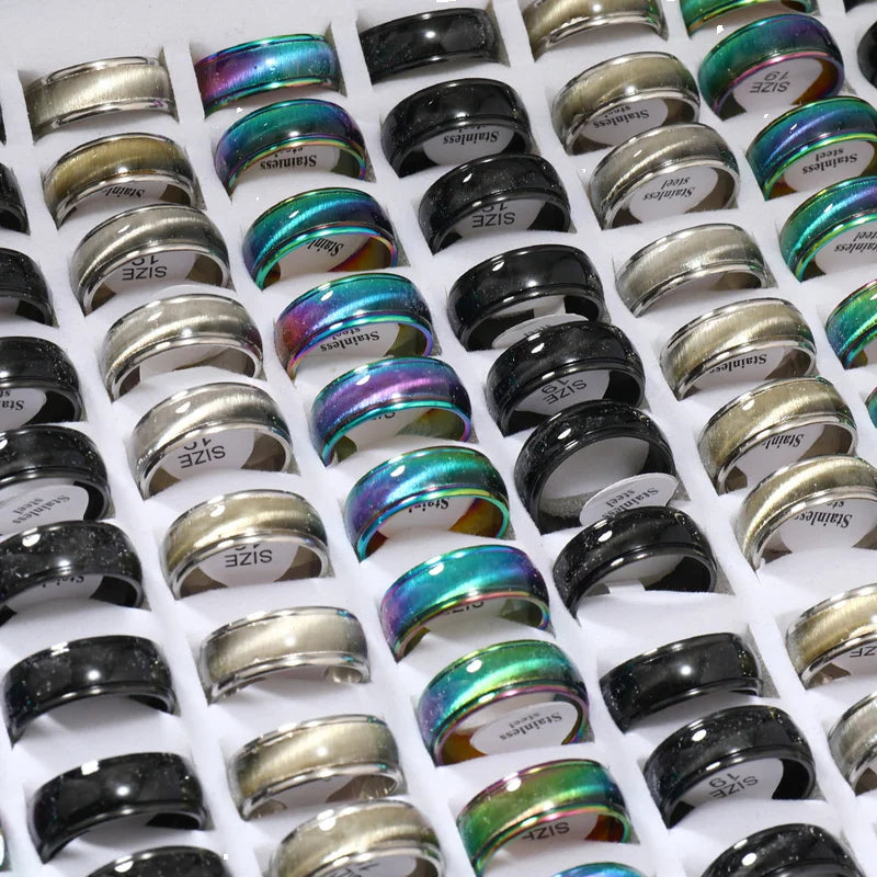 Fenyi Wholesale Wholesale Multiple Colors Available for Men and Women Top Ranking Color Stainless Steel Cat Eye Mood Ring