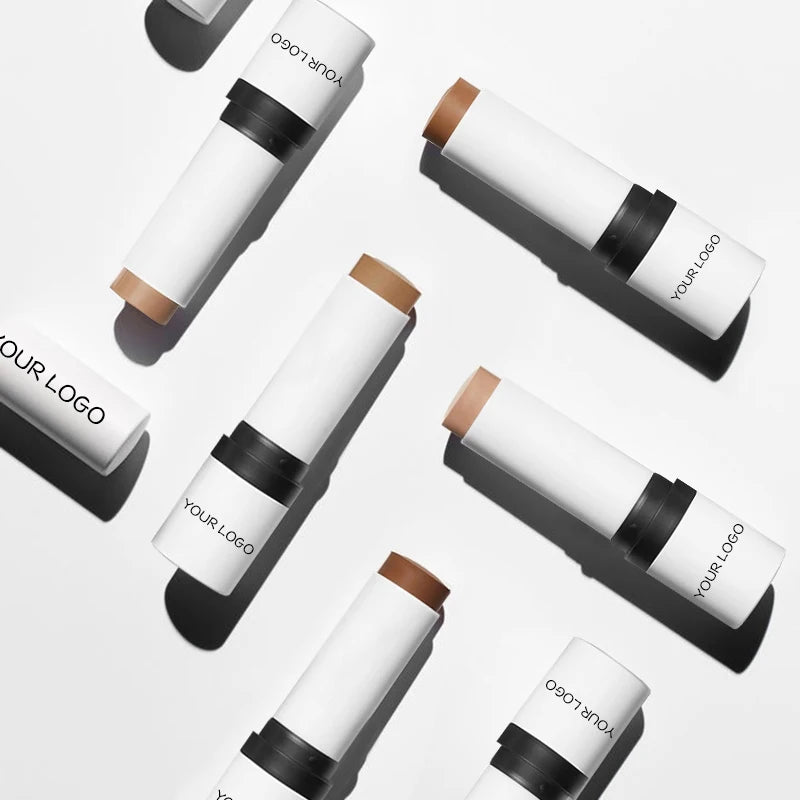 New Design Double Head Waterproof Smoothing Full Coverage Contour Stick Custom Logo Vegan Moisturizing Contour Stick with Brush