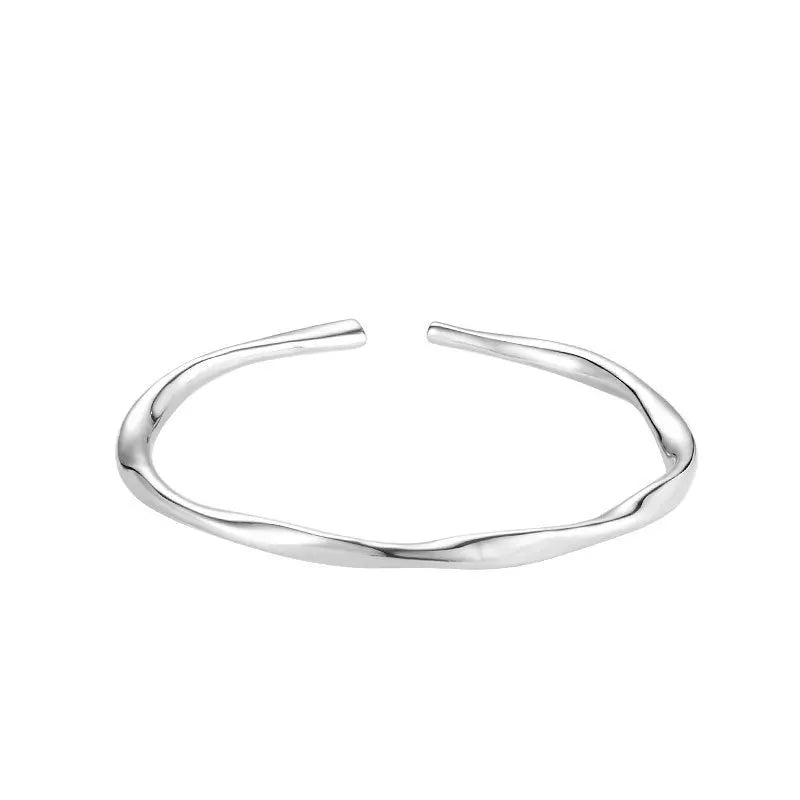 Open Cuff Bracelet Bangles Round Circle Forever love Silver Color Bracelet Bangles