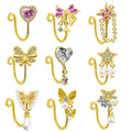 Gaby Boho CZ Dangle Nose Cuff Gold Fake Nose Ring Piercing Wedding Gift-Friendly Body Jewelry for Women Wholesale Fashion