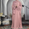 Beautiful Dubai Crepe Full-Length Abaya for Women Modest Khimar Kaftan 2-Piece Set Breathable Islamic Clothing