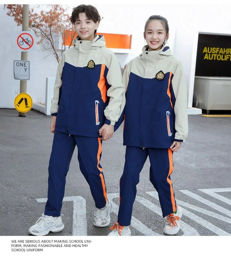 Outdoor Two-Piece Windproof Jackets Children's School Garden Uniforms Appropriate Student Uniforms