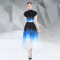 Women's Vintage Elegant Bohemian Knee-Length Evening Casual Dresses Ruched Chiffon Natural Technique-ODM Manufacturers