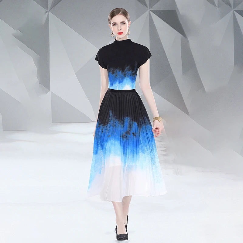 Women's Vintage Elegant Bohemian Knee-Length Evening Casual Dresses Ruched Chiffon Natural Technique-ODM Manufacturers