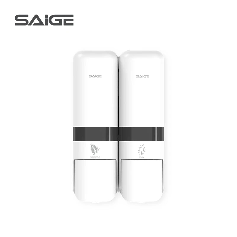 Saige Hotel Bathroom 250ml*2 ABS Plastic Wall Mounted Manual Soap Dispenser