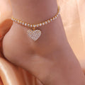 Wholesale Hip Hop Accessories Foot Jewelry Women's Anklets Heart Shape Anklet for Girl