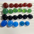 HQ Gems AAA Blue Red Chalcedony Natural Agate Black Onyx  Flatback  Cabochon Chalcedony Loose Stone